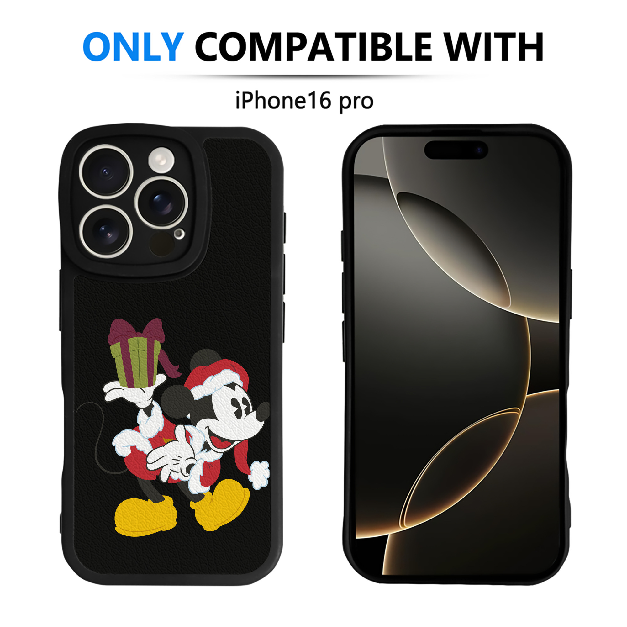 （画像用） ミッキーマウス Mickey Mouse 【iPhone 16シリーズ対応】シリコンスマホケース（レザー調） 材質：シリコン